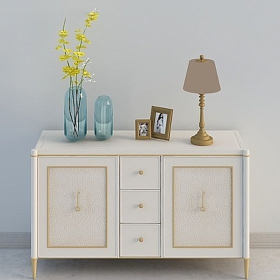 Minimalist Living Room Sideboard 3D model