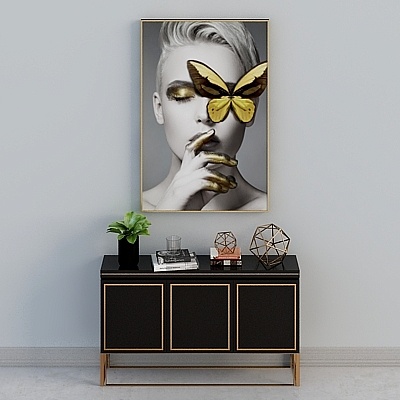 Modern side cabinet porch counter lamp assembly 3D model-02 comb