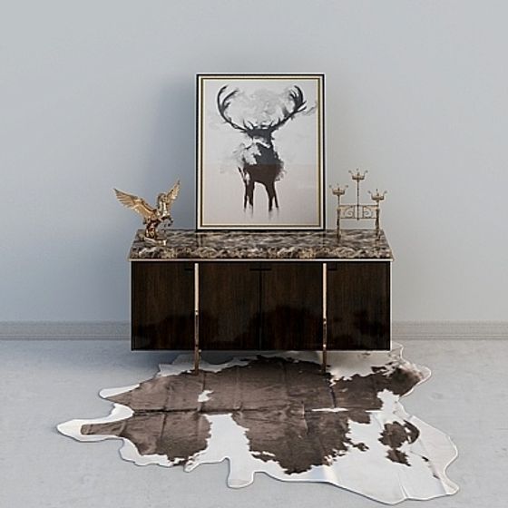 Elegant Wooden Console 3D model