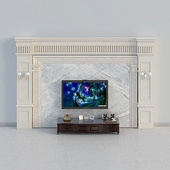 Elegant TV Console 3D model