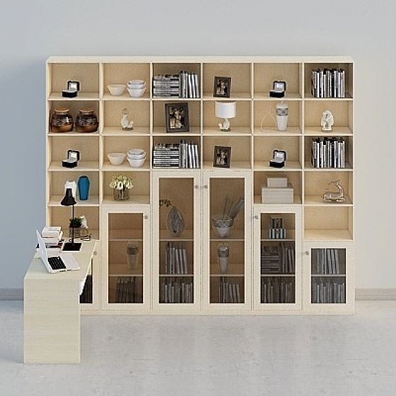 Elegant Modern Bookshelf 3D Model for Creative Spaces