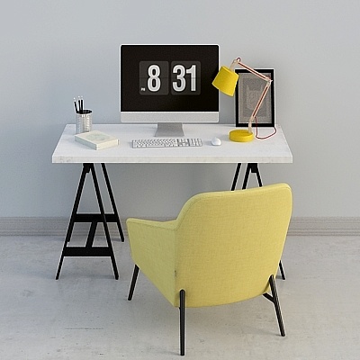 Modern minimalist solid wood Desk combination