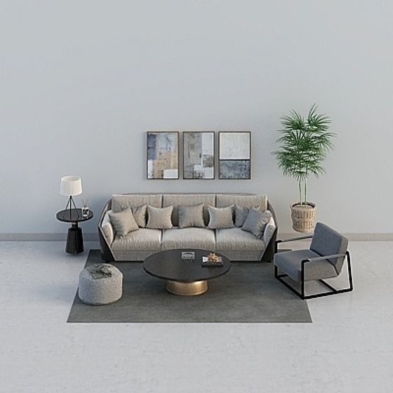 Cozy Living Room Set 3D model