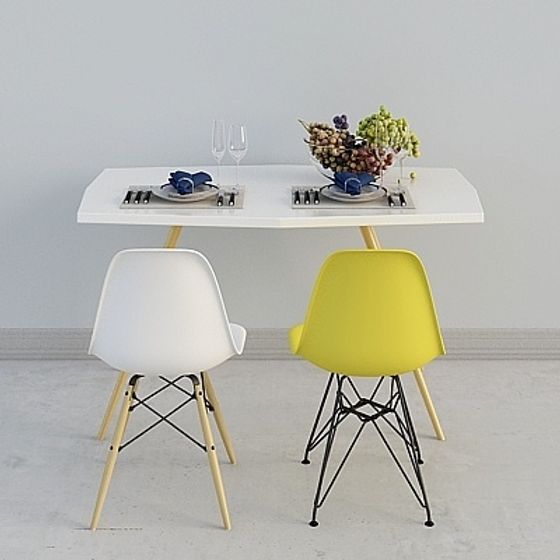 Minimalist Dining Set 3D Model