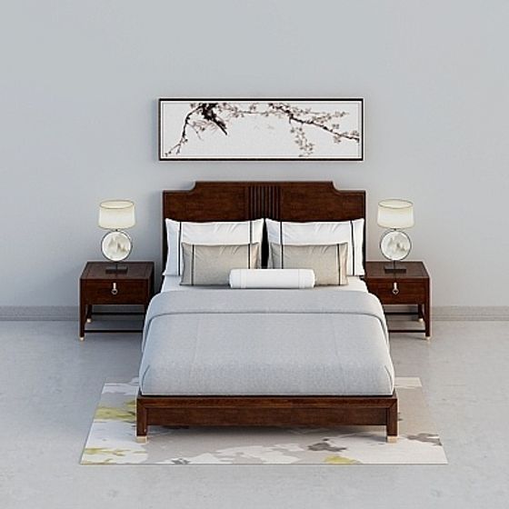 Modern Zen Bedroom 3D model