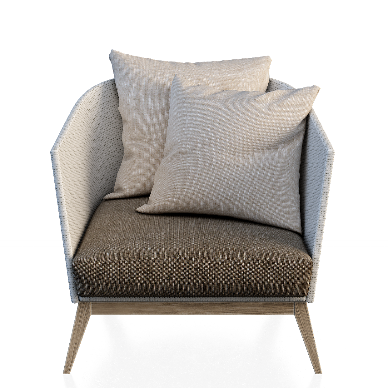 Urban Leisure Chair 3D Model – Low-Poly Woven Frame