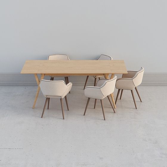 Urban Dining Table and Chair Set 3D model