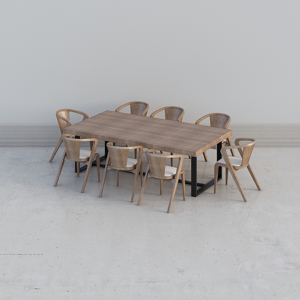 모던 레스토랑 원목 식탁 조합 다이닝 세트