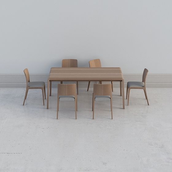 Urban Dining Table and Chairs Set 3D model