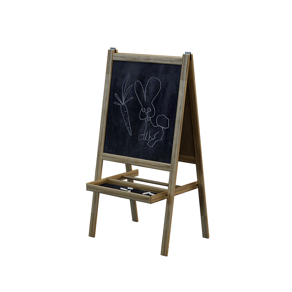 Children’s Easel 3D Model – Low-Poly Wood & Blackboard