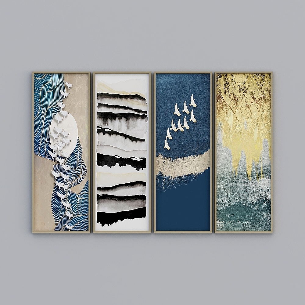 Cool Carre Model - New Chinese hanging painting combination 270476-4