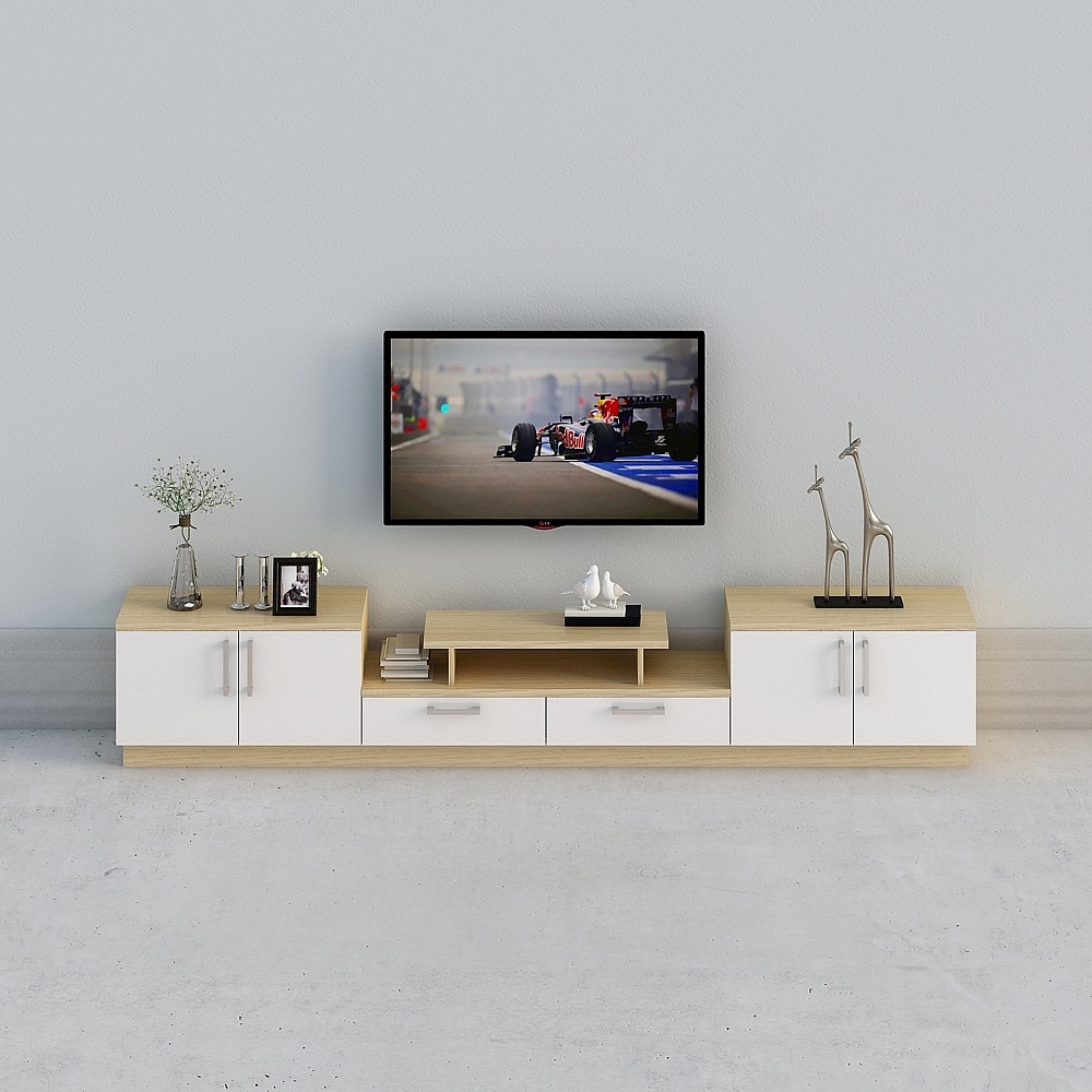 【풀 하우스에 사용자 정의]-북유럽 현대적인 화이트 나무 TV 캐비닛-7