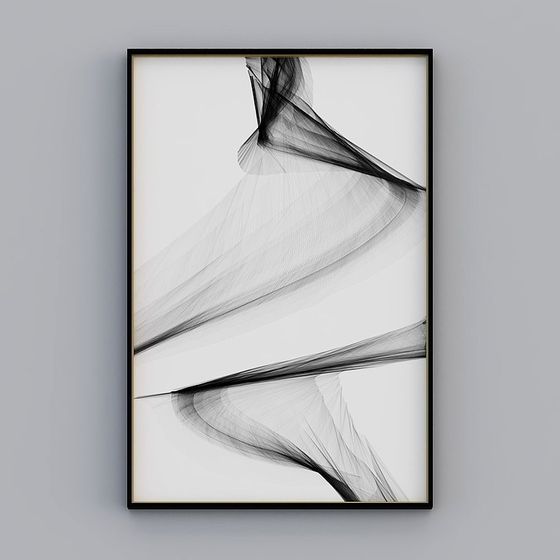 Luminous Flowing Lines 3D model for Contemporary Designs