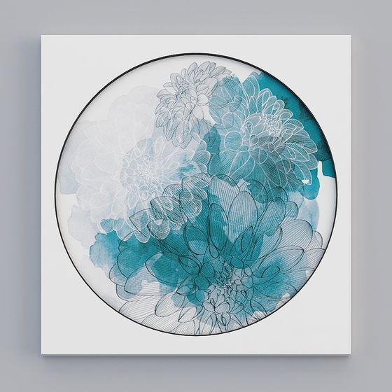 Watercolor Floral Plate 3D model for Creative Projects