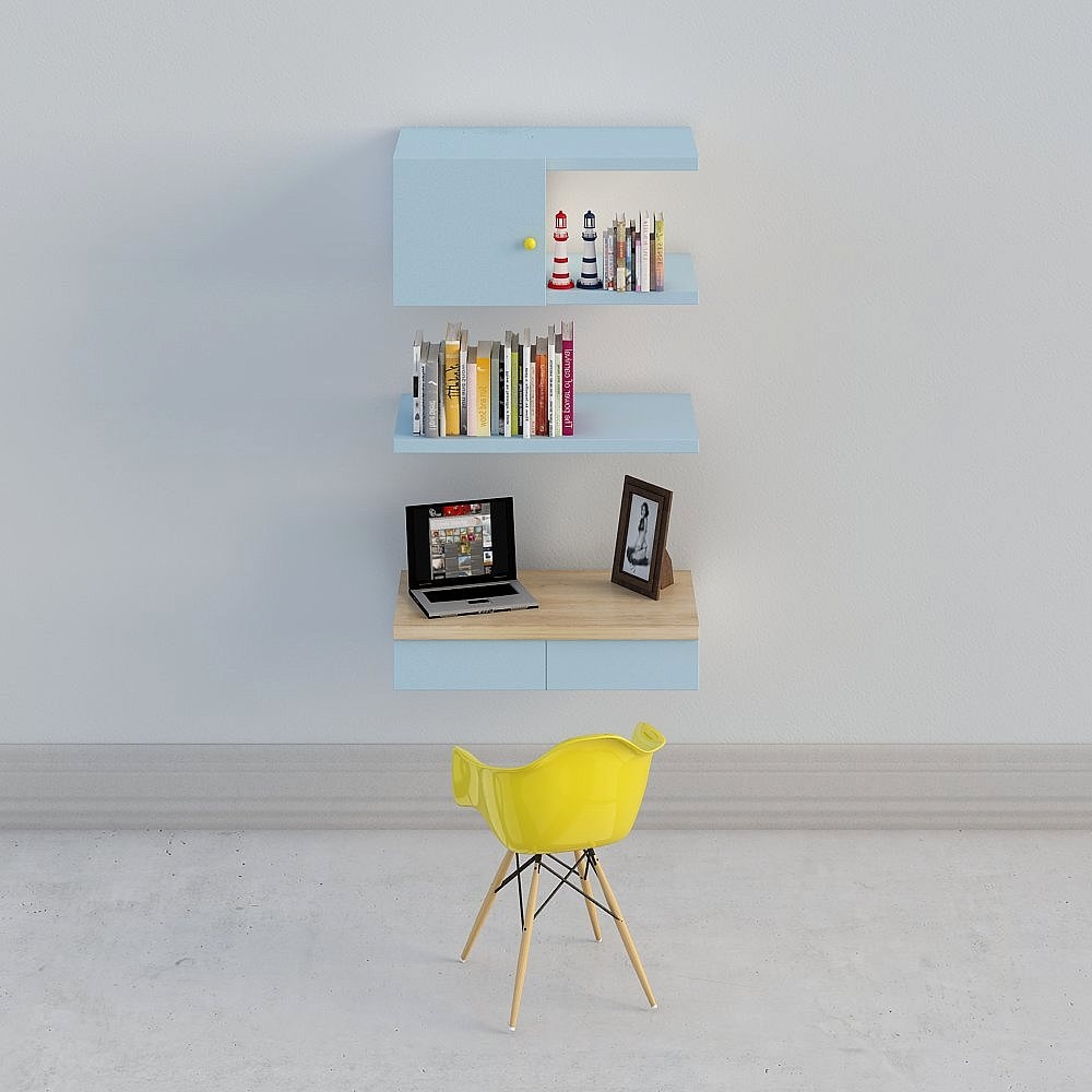 Set combinazione scrivanie blu nordico