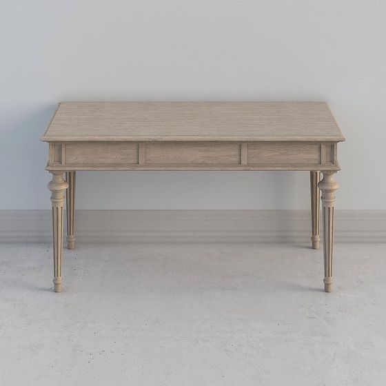 Classic Low-Poly 3D Table and Chairs Set