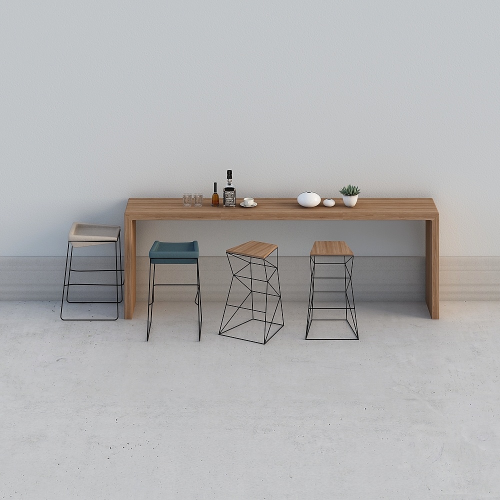 Bancone Bar Moderno Colorato in Legno