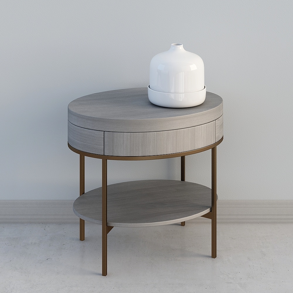 Tavolo Laterale con Bordo Grigio Americano