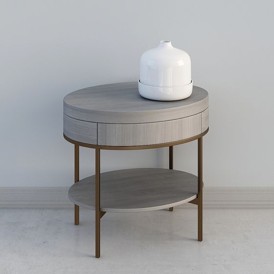 Tavolo Laterale con Bordo Grigio Americano