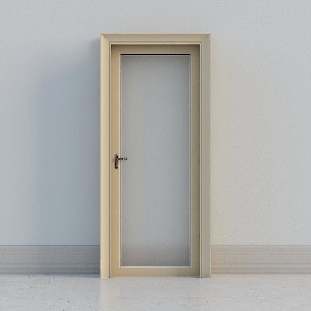 minimal wooden windowed door