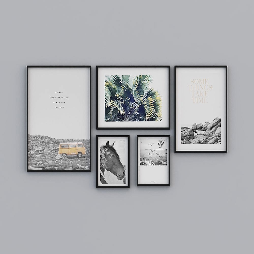 Wall Gallery Set 3D model for Modern Interiors