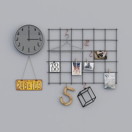 Modern Low-Poly Wall Art 3D model Set