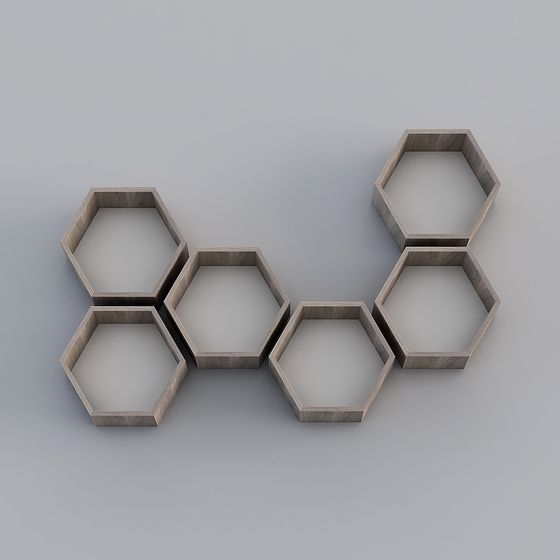 Stylish Hexagonal Storage Shelf 3D model