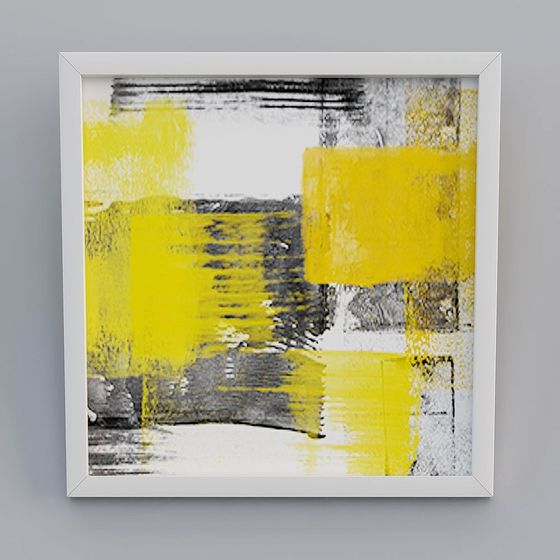 Vibrant Abstract Painting 3D Model