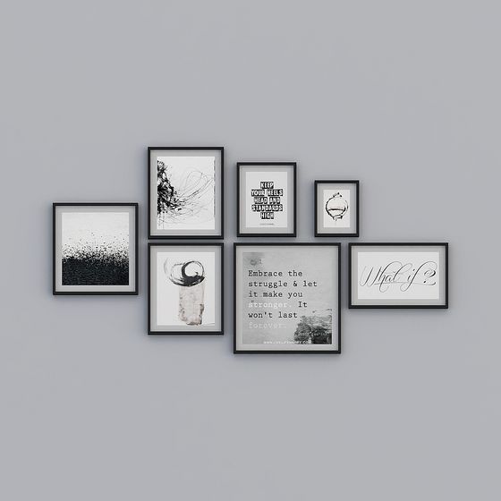 Modern Minimalist Wall Art 3D Model Series
