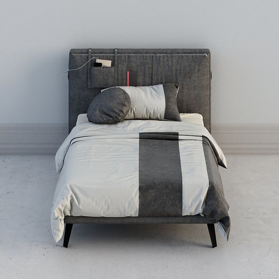 Elegant Low Poly Bed 3D model for Modern Spaces