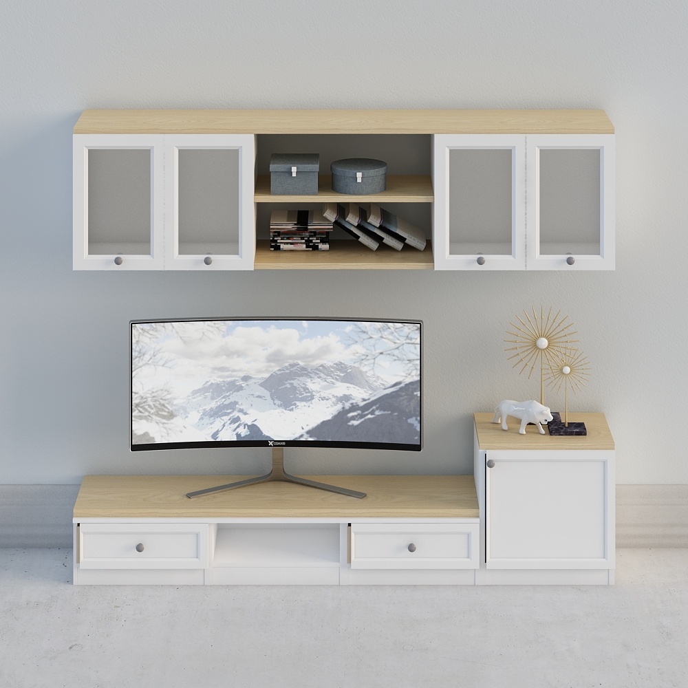 [Whole House Custom] - Nordic Log Modern Compact White Glass Door