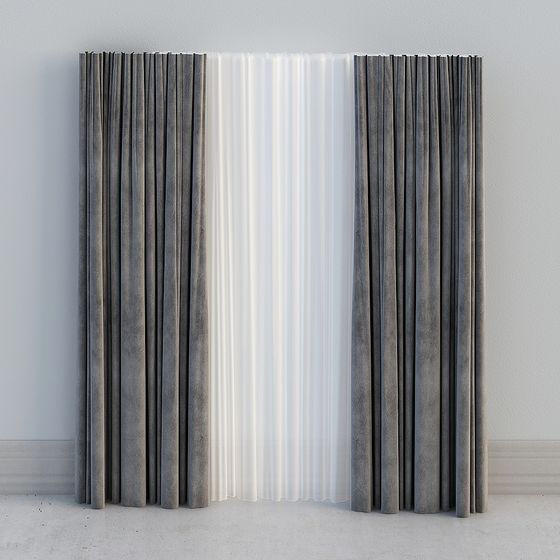 Stylish Origami Curtain 3D model for Modern Designs