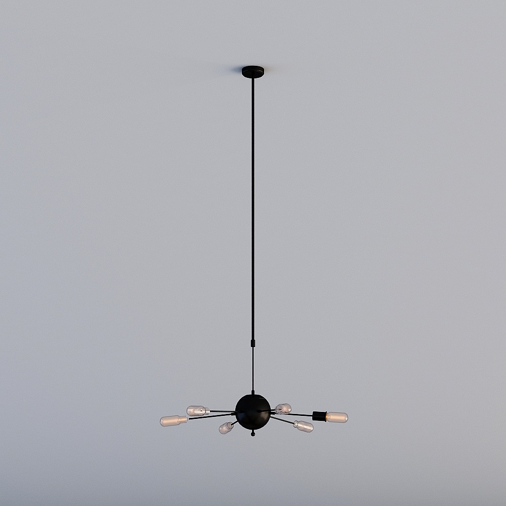 Stylish Low-Poly Chandelier 3D Model