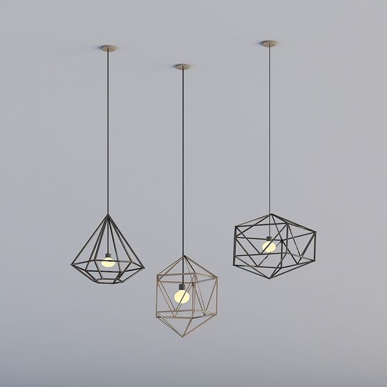 Mặt dây chuyền đèn chùm đen châu Âu đơn giản