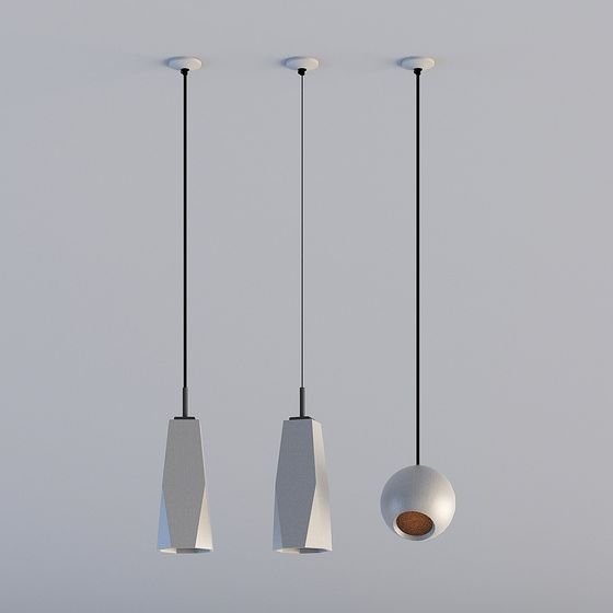 Unique Geometric Pendant Light 3D model