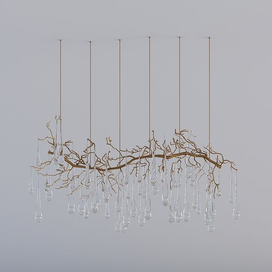 Crystal Branch Chandelier 3D Model