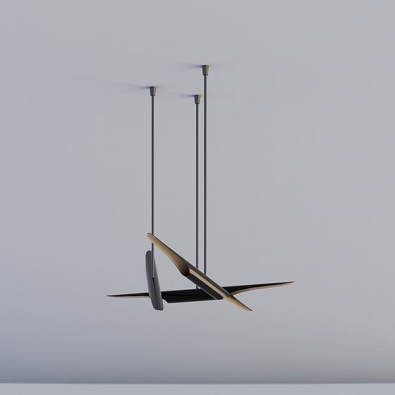 Suspended Art Low Poly Light Fixture 3D model