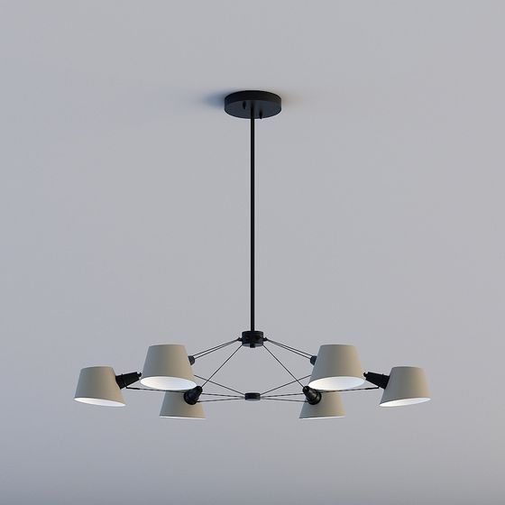 Elegant Low-Polygon Pendant Light 3D model