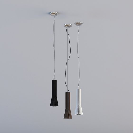 Simple European Pendant Chandelier 3D Model