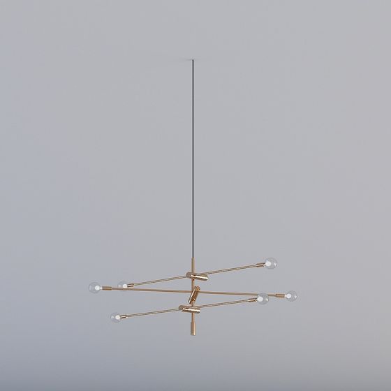 Stylish Low-Polygon Chandelier 3D model for Contemporary Interiors