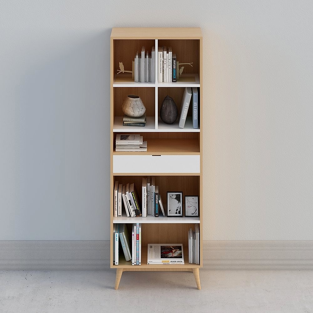 Tủ sách màu gỗ châu Âu đơn giản Tủ sách
