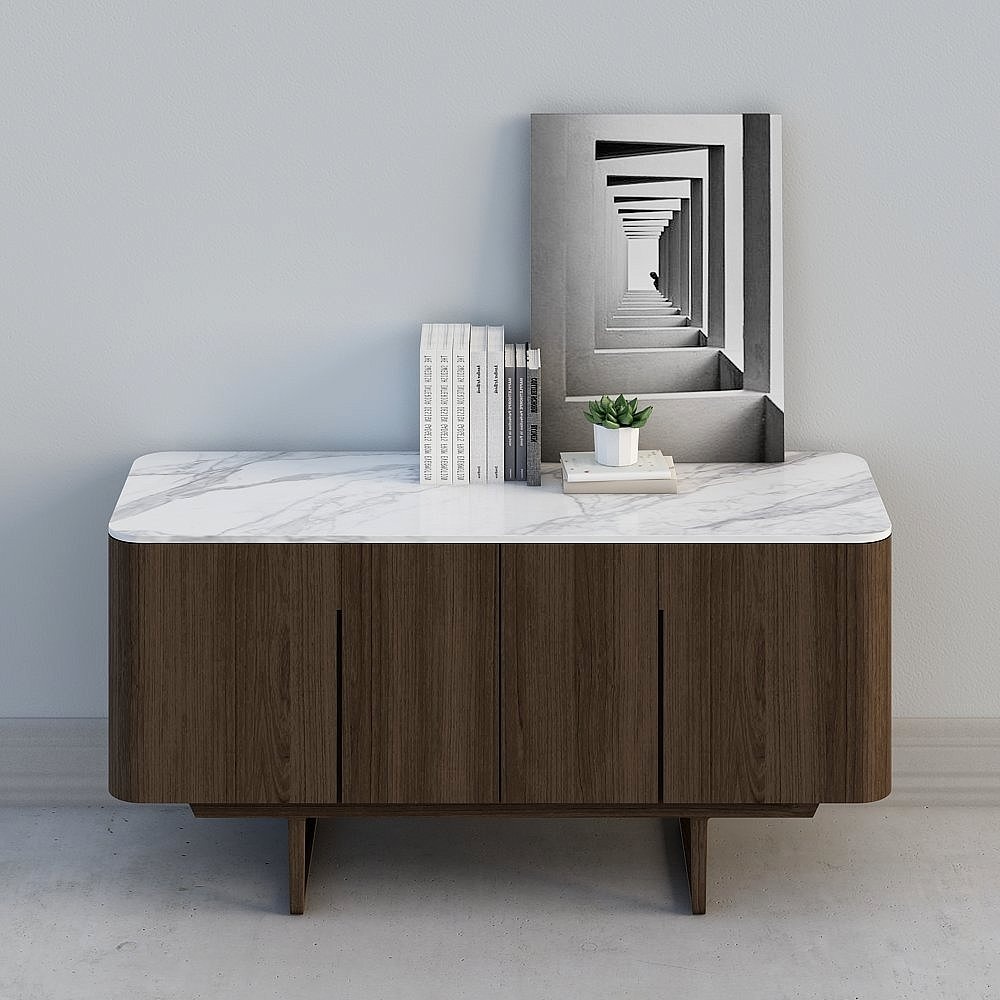 Bahut moderne en bois foncé, bahut