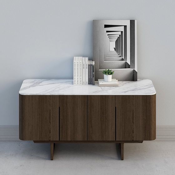 Bahut moderne en bois foncé, bahut