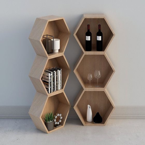 Unique Honeycomb Bookshelf 3D model