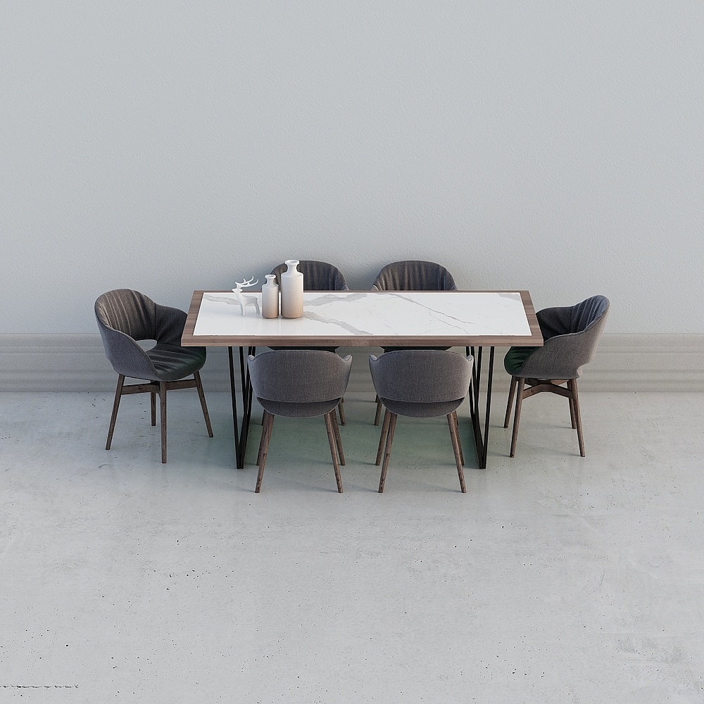 The new Chinese restaurant white dining table combination Dining Set