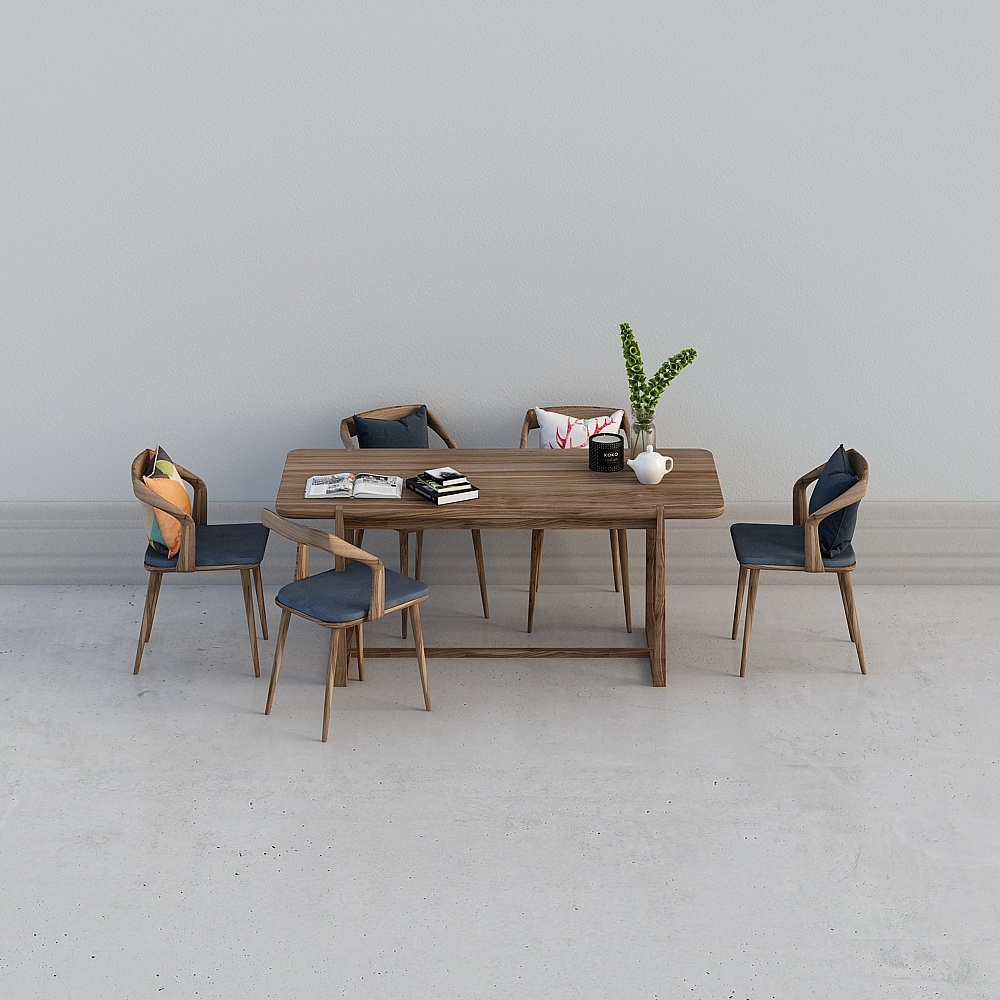 새로운 중식당을 위한 나무색 다이닝 테이블 조합 다이닝 세트