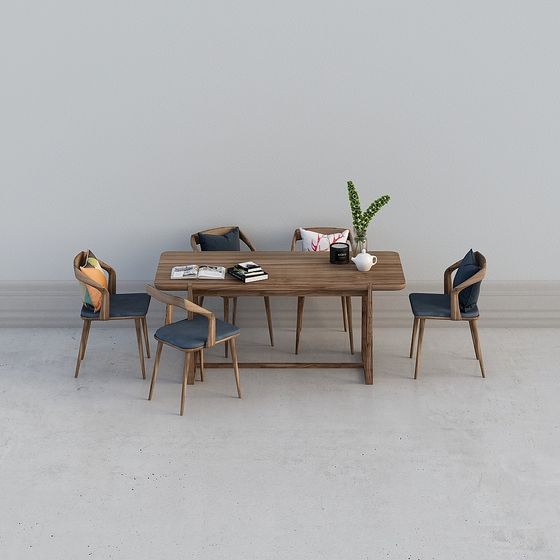 새로운 중식당을 위한 나무색 다이닝 테이블 조합 다이닝 세트