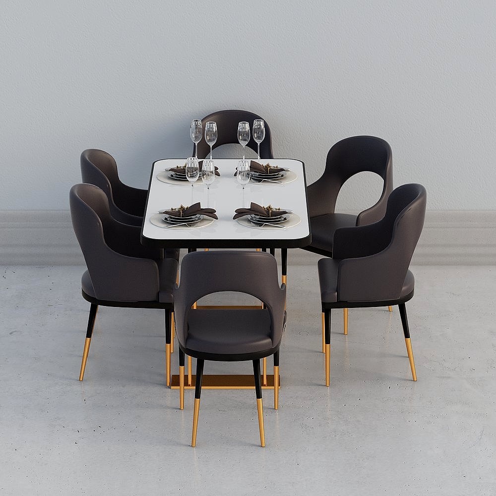 Ensemble de salle à manger combiné de table de salle à manger blanc moderne