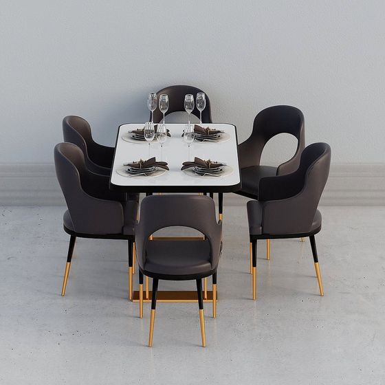 Ensemble de salle à manger combiné de table de salle à manger blanc moderne