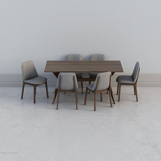 Urban Dining Table and Chair Set 3D model